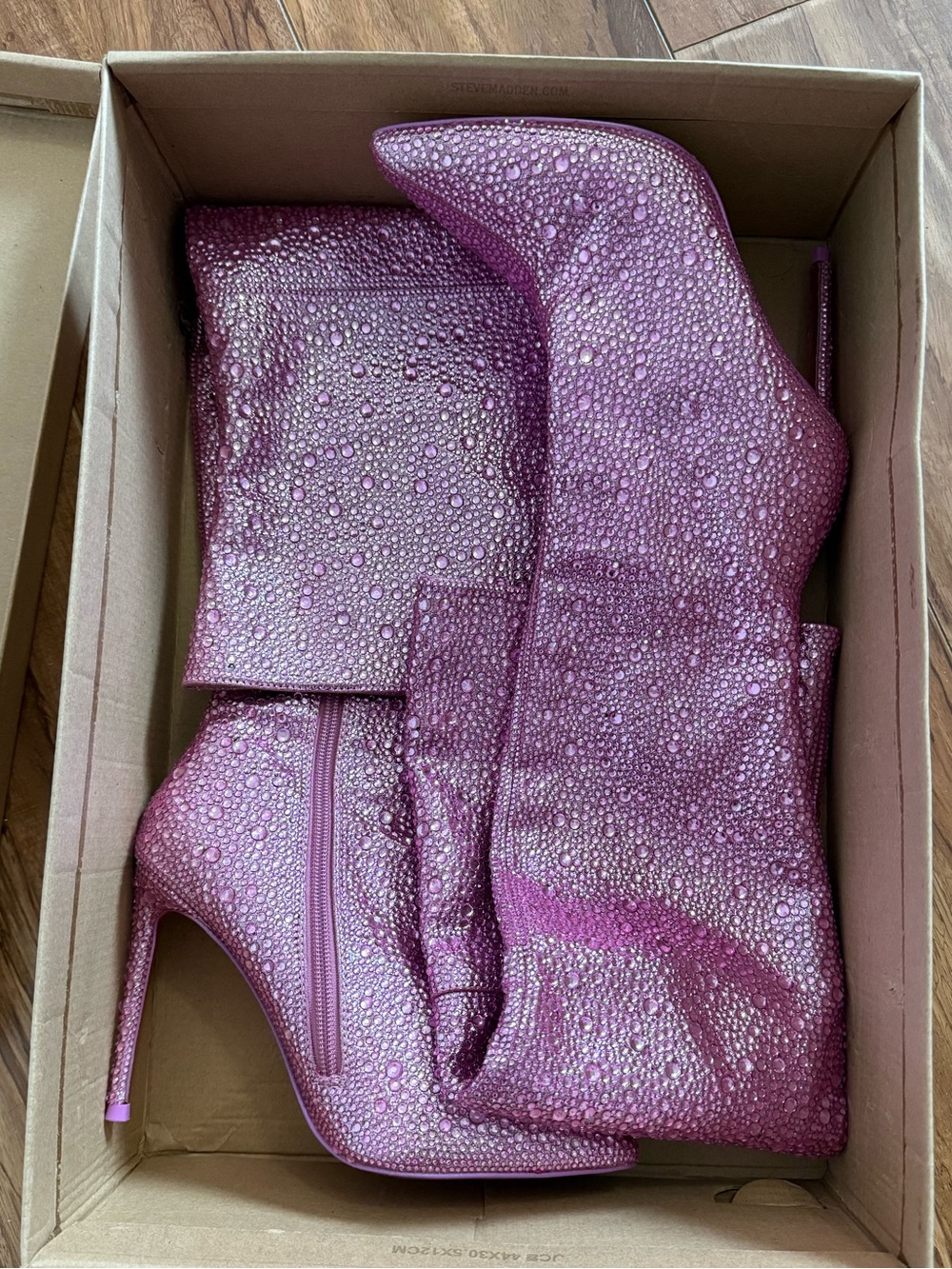 Steve Madden Vivianne pink embellished Stiletto Boots